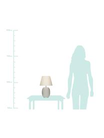 Skleněná stolní lampa Cornelia, Sklo, polyester, Perleťově bílá, bílá, Ø 25 cm, V 42 cm