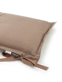 Einfarbige Bankauflage Panama in Taupe, Bezug: 50% Baumwolle, 45% Polyes, Taupe, B 48 x L 150 cm