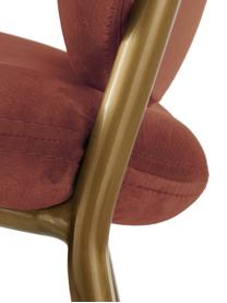 Sedia imbottita in velluto Mary, Rivestimento: velluto (poliestere) 15.0, Gambe: metallo rivestito, Terracotta, Larg. 44 x Prof. 65 cm
