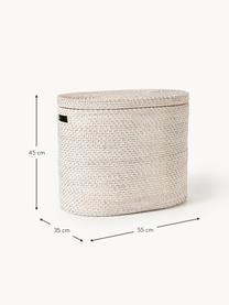 Cesto portabiancheria con coperchio Lurdes, Rattan, Beige chiaro, Larg. 55 x Prof. 35 cm