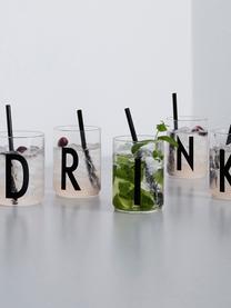 Design waterglas Personal met letters (varianten van A tot Z), Borosilicaatglas, Transparant, zwart, Waterglas A, 300 ml