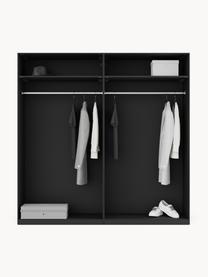 Modularer Drehtürenschrank Simone, 200 cm Breite, mehrere Varianten, Korpus: Spanplatte, melaminbeschi, Walnussholz-Optik, Schwarz, Basic Interior, B 200 x H 200 cm