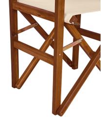 Silla de jardín de madera de acacia plegable Hollywood, Estructura: madera de acacia con cert, Marrón, crema, An 53 x F 54 cm