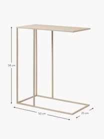 Mesa auxiliar artesanal Fera, Acero con pintura en polvo, Beige claro, An 50 x Al 58 cm