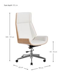 Kancelářská otočná, výškově nastavitelná židle Dingo, Bílá, béžová