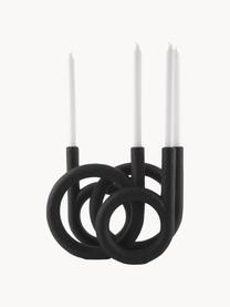 Candelabro grande nero Ring, Plastica, Nero, Larg. 38 x Alt. 30 cm