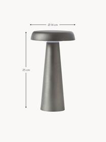 Venkovní stolní LED lampa Arcello, Eloxovaný kov, Antracitová, Ø 14 cm, V 25 cm