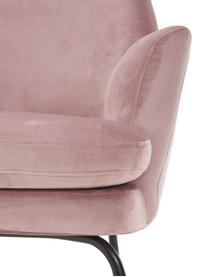 Fauteuil lounge en velours Chisa, Velours rose