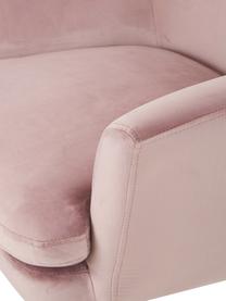 Fauteuil lounge en velours Chisa, Velours rose