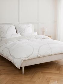 Housse de couette en percale de coton Ciana, Blanc crème, larg. 200 x long. 200 cm