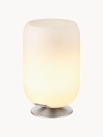 Dimbare LED tafellamp Atmos met Bluetooth-luidspreker en flessenkoeler, Lampenkap: polyethyleen, Wit, zilverkleurig, Ø 22 x H 37 cm
