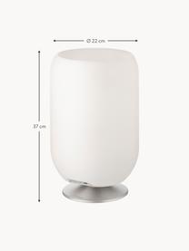 Dimmbare LED-Tischlampe Atmos mit Bluetooth-Lautsprecher und Flaschenkühler, Lampenschirm: Polyethylen, Weiss, Silberfarben, Ø 22 x H 37 cm