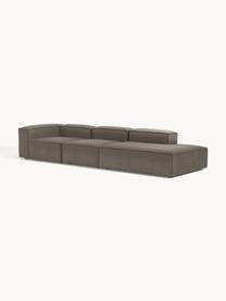 Chaise longue componibile XL in bouclé Lennon, Rivestimento: bouclé (100% poliestere) , Struttura: legno di pino massiccio, , Piedini: plastica Questo prodotto , Bouclé greige, Larg. 357 x Prof. 119 cm, schienale a destra