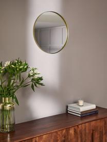 Runder Wandspiegel Ivy, Rahmen: Metall, pulverbeschichtet, Rückseite: Mitteldichte Holzfaserpla, Spiegelfläche: Spiegelglas, Goldfarben, Ø 120 x T 3 cm