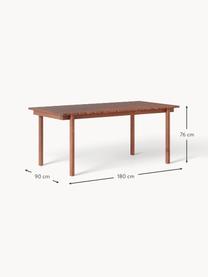 Mesa de comedor para exterior Matheus, 180 x 90 cm, Tablero: madera maciza de acacia, , Madera de acacia, An 180 x F 90 cm