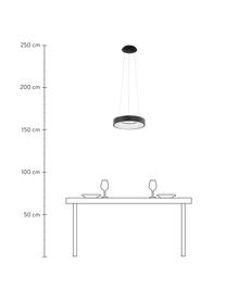 Dimmbare LED-Pendelleuchte Rando in Schwarz, Lampenschirm: Aluminium, beschichtet, Baldachin: Aluminium, beschichtet, Schwarz, Ø 38 x H 6 cm