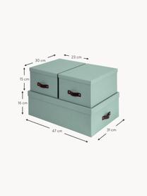 Boîtes de rangement Inge, 3 élém., Vert sauge, Lot de différentes tailles