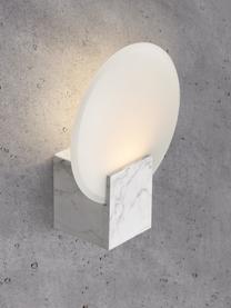 Dimbare LED wandlamp Hester, Lampenkap: glas, Gebroken wit, marmerlook, B 20 x H 26 cm