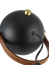 Grosse Schreibtischlampe Bow mit Leder-Dekor, Lampenschirm: Metall, lackiert, Dekor: Kunstleder, Schwarz, 42 x 54 cm