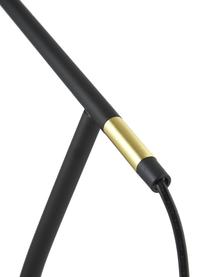 Große Schreibtischlampe Bow mit Leder-Dekor, Lampenschirm: Metall, lackiert, Lampenfuß: Metall, lackiert, Dekor: Kunstleder, Schwarz, 42 x 54 cm
