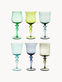 Verres à vin soufflés bouche Diseguale, 6 élém., Verre, soufflé bouche, Multicolore, transparent, Ø 8 x haut. 20 cm, 200 ml