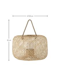 Laterne Musu aus Bambus, Beige, Ø 50 x H 32 cm