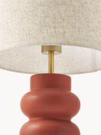 Lampa stołowa z ceramiki Christine, Beżowy, czerwony, Ø 28 x W 53 cm