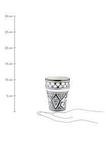 Taza artesanal Beldi, estilo marroquí, Cerámica, Negro, crema, oro, Ø 8 x Al 11 cm, 300 ml