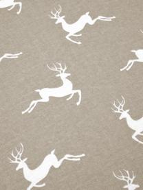 Flanell-Bettwäsche Rudolph mit Rentieren, Webart: Flanell Flanell ist ein k, Beige, Weiß, 135 x 200 cm + 1 Kissen 80 x 80 cm
