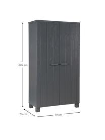 Armoire bois Dennis, Gris foncé