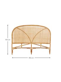 Ręcznie tkany zagłówek do łóżka z rattanu Bali, Rattan, Rattan, S 180 x W 140 cm