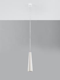 Petite suspension en céramique Alverna, Blanc, blanc cassé, Ø 8 x 32 cm