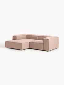 Modulares Ecksofa Lennon aus Leinen-Mix, Bezug: 50 % Viskose, 25 % Leinen, Gestell: Fichtenholz, Sperrholz, m, Leinen-Mix Rostrot, B 238 x T 180 cm, Eckteil links