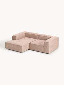 Modulares Ecksofa Lennon aus Leinen-Mix, Bezug: 50 % Viskose, 25 % Leinen, Gestell: Fichtenholz, Sperrholz, m, Füße: Kunststoff Dieses Produkt, Leinen-Mix Rostrot, B 238 x T 180 cm, Eckteil links