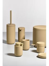 Portasapone in porcellana Ume, Gres rivestito con superficie soft-touch (materiale sintetico), Color sabbia, Ø 12 x Alt. 3 cm