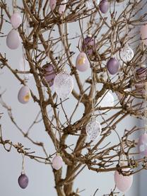 Œuf de Pâques à suspendre fait main Estinia, 3 pièces, Verre, Lilas, Ø 60 cm