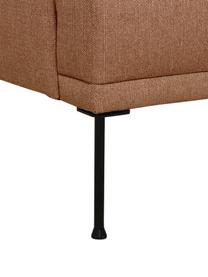 Sofa narożna Fluente, Tapicerka: 100% poliester Dzięki tka, Stelaż: lite drewno sosnowe z cer, Nogi: metal malowany proszkowo, Jasnobrązowa tkanina, S 221 x G 200 cm, lewostronna