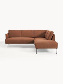 Sofa narożna Fluente, Tapicerka: 100% poliester Dzięki tka, Stelaż: lite drewno sosnowe, Nogi: metal malowany proszkowo , Nugatowa tkanina, S 221 x G 200 cm, lewostronna