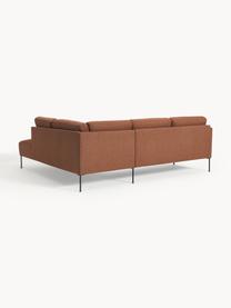 Ecksofa Fluente, Bezug: 100% Polyester 35.000 Sch, Gestell: Massives Kiefernholz, Füße: Metall, pulverbeschichtet, Webstoff Nougat, B 221 x T 200 cm, Eckteil rechts