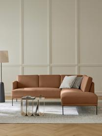 Ecksofa Fluente, Bezug: 100% Polyester 35.000 Sch, Gestell: Massives Kiefernholz, Webstoff Nougat, B 221 x T 200 cm, Eckteil rechts