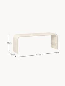 Banc en métal Nokk, Acier, revêtement par poudre, Blanc cassé, larg. 114 x prof. 32 cm