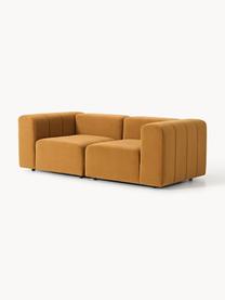 Modulares Samt-Sofa Lena (3-Sitzer), Bezug: Samt (100 % Polyester) De, Gestell: Buchenholz, Spanplatte, H, Samt Ocker, B 211 x T 106 cm