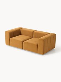 Modulares Samt-Sofa Lena (3-Sitzer), Bezug: Samt (100 % Polyester) De, Gestell: Buchenholz, Spanplatte, H, Samt Ocker, B 211 x T 106 cm