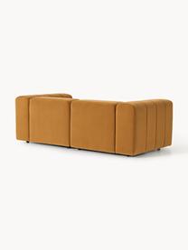 Modulares Samt-Sofa Lena (3-Sitzer), Bezug: Samt (100 % Polyester) De, Gestell: Buchenholz, Spanplatte, H, Füße: Kunststoff, Samt Ocker, B 211 x T 106 cm