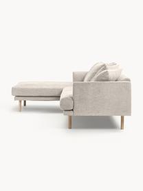 Ecksofa Adrian (3-Sitzer), Bezug: 47 % Viskose, 23 % Baumwo, Gestell: Sperrholz, Füße: Eichenholz, geölt Dieses , Webstoff Hellbeige, B 255 x T 182 cm, Eckteil links