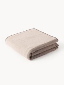 Colcha de lana a rayas Marfil, Tonos beige, An 230 x L 250 (para camas de 180 x 200 cm)