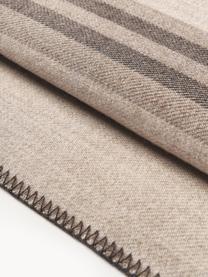 Plaid en laine rayé Ivory, Tons beiges, larg 230 x long. 250 cm (pour lits jusqu'à 180 x 200 cm)