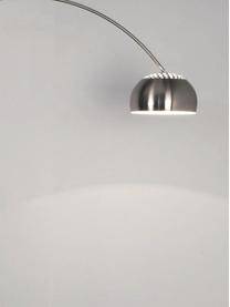 Grosse Bogenlampe Metal Bow in Silber, Lampenschirm: Metall, gebürstet, Gestell: Metall, gebürstet, Silberfarben, B 170 x H 205 cm