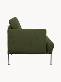 Chaise longue con piedini in metallo Fluente, Rivestimento: 100% poliestere Con 40.00, Struttura: legno di pino massiccio, , Piedini: metallo verniciato a polv, Tessuto verde scuro, Larg. 202 x Prof. 85 cm, schienale a sinistra