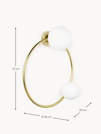 Design wandlamp ring, Wit, goudkleurig, Ø 46 x D 20 cm